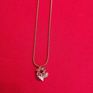 Pink and Silver Flower Necklace